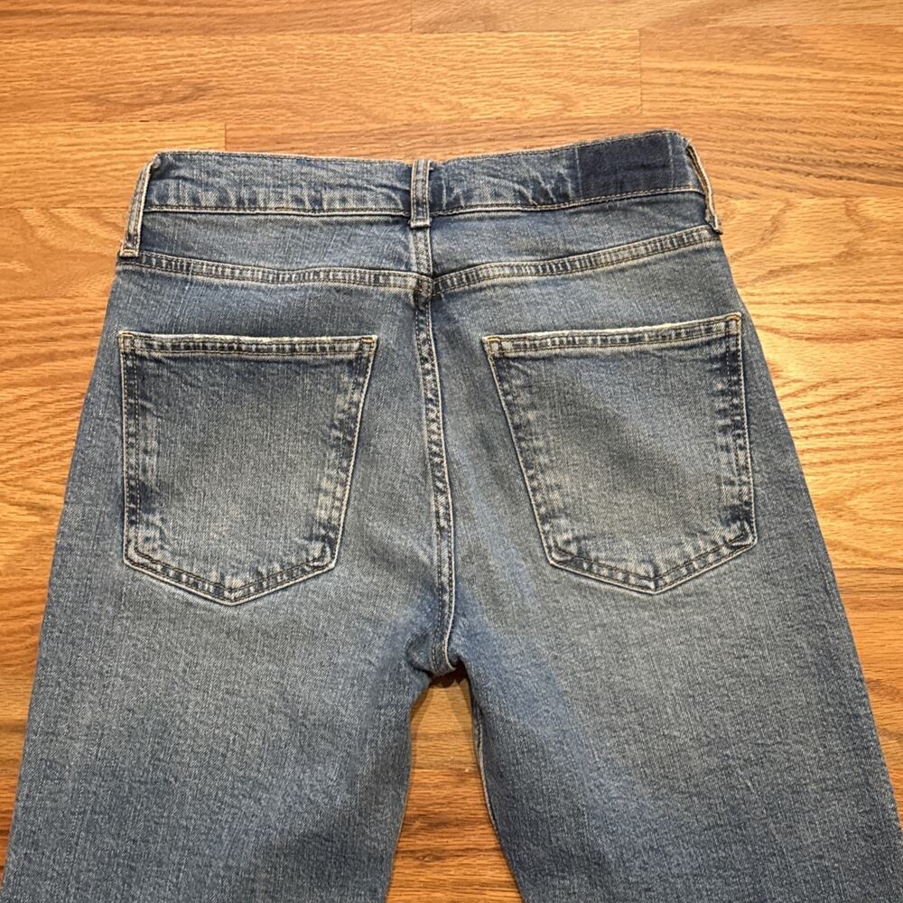 Zara Women's Blue Denim Straight Leg Jeans Medium Wash 5-Pocket, Size 4 - Picture 8 of 10